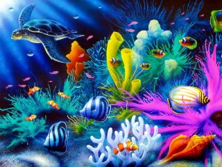 Quebra-cabeça «Bright underwater world»