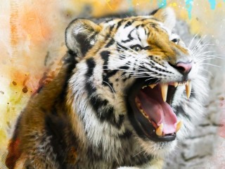 Пазл «Акварельный тигр»