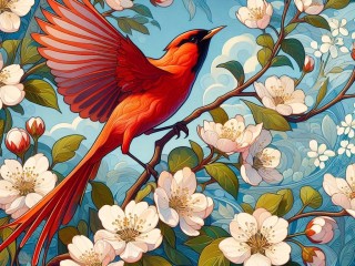Rompecabezas «scarlet bird»