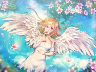 Quebra-cabeça «Angel with a flower»
