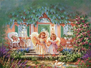 Jigsaw Puzzle «Angels near the house»