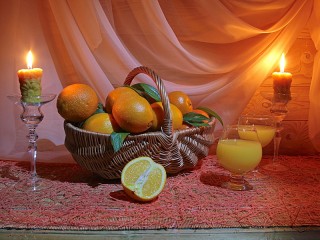 Jigsaw Puzzle «Oranges in the basket»
