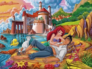 Puzzle «Ariel and prince»