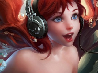 Quebra-cabeça «Ariel with headphones»