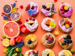 Puzzle «Assorted donuts»