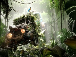 Пазл «Авто в джунглях»