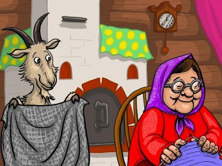 Jigsaw Puzzle «Grandma and goat»
