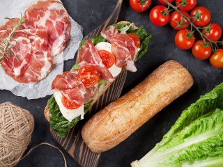 Jigsaw Puzzle «Baguette with ham»