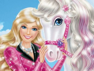 Пазл «Барби и лошадь»