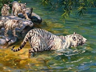 Пазл «Белая тигрица»