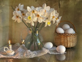 Rompecabezas «White daffodils»