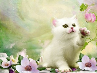 Пазл «White kitten»