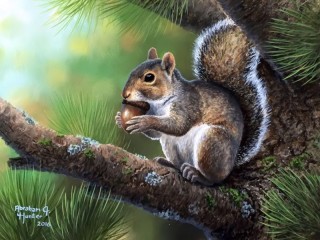 Пазл «Squirrel with an acorn»