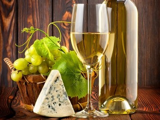 Пазл «Белое вино и сыр»