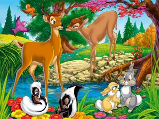 Jigsaw Puzzle «Bambi and Felina»