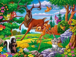 Puzzle «Bambi with father»