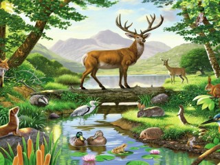 Jigsaw Puzzle «Royal deer»