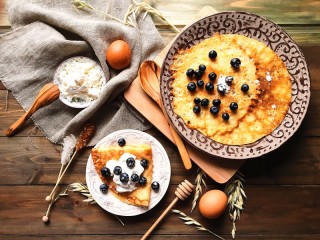 Jigsaw Puzzle «Pancakes with sour cream»