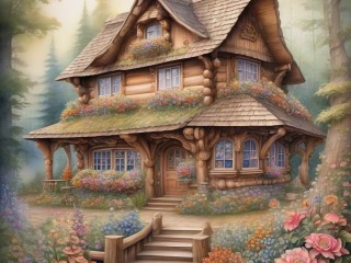 Puzzle «Log house»