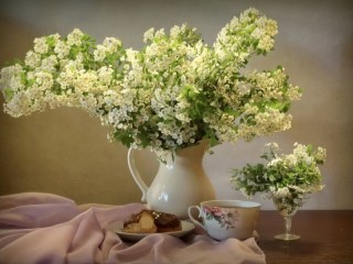 Пазл «Букет белых цветов»