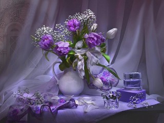 Rompecabezas «Bouquet on the table»