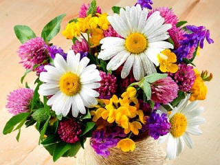 Jigsaw Puzzle «Bouquet with daisies»