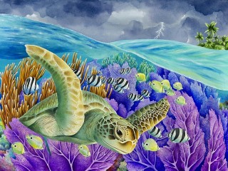Jigsaw Puzzle «Turtle and fish»
