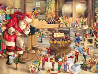 Jigsaw Puzzle «Santa Claus and elves»