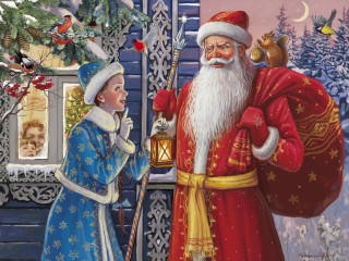 Rompecabezas «Ded Moroz and Snegurochka»