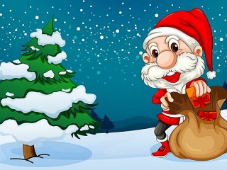 Quebra-cabeça «Santa Claus with gifts»