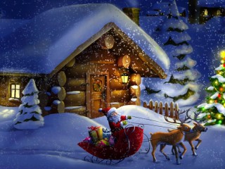 Пазл «Santa Claus at home»