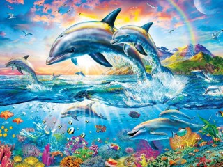 Пазл «Дельфины»