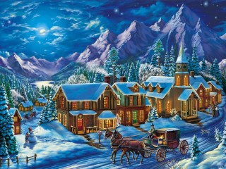 Puzzle «Village in the mountains»