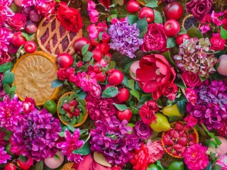 Пазл «Десерты и цветы»