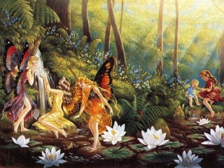 Puzzle «Children and fairies»