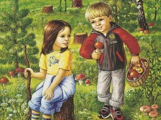 Jigsaw Puzzle «Children in the woods»