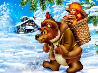 Puzzle «Girl and bear 1»