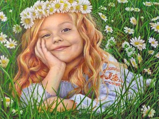 Puzzle «Girl in a wreath»