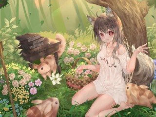 Jigsaw Puzzle «Wolf girl»