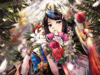 Jigsaw Puzzle «Girl with a bouquet»