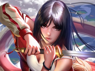 Puzzle «Girl with a sword»