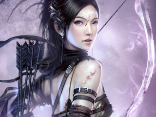 Jigsaw Puzzle «Girl with arrows»