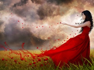 Jigsaw Puzzle «Girl in red»