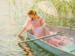 Jigsaw Puzzle «The girl on the boat»