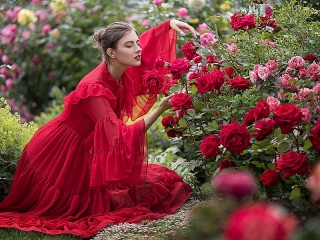 Jigsaw Puzzle «Girl in the garden»