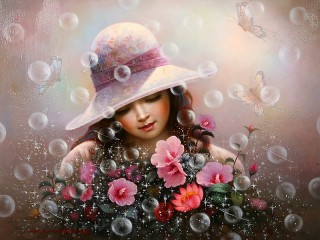 Jigsaw Puzzle «Girl in hat»