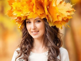 Quebra-cabeça «Girl in a wreath»