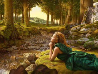 Jigsaw Puzzle «Girl near the river»