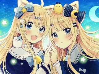 Puzzle «Cat girls»