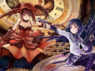 Jigsaw Puzzle «Girls and hours»